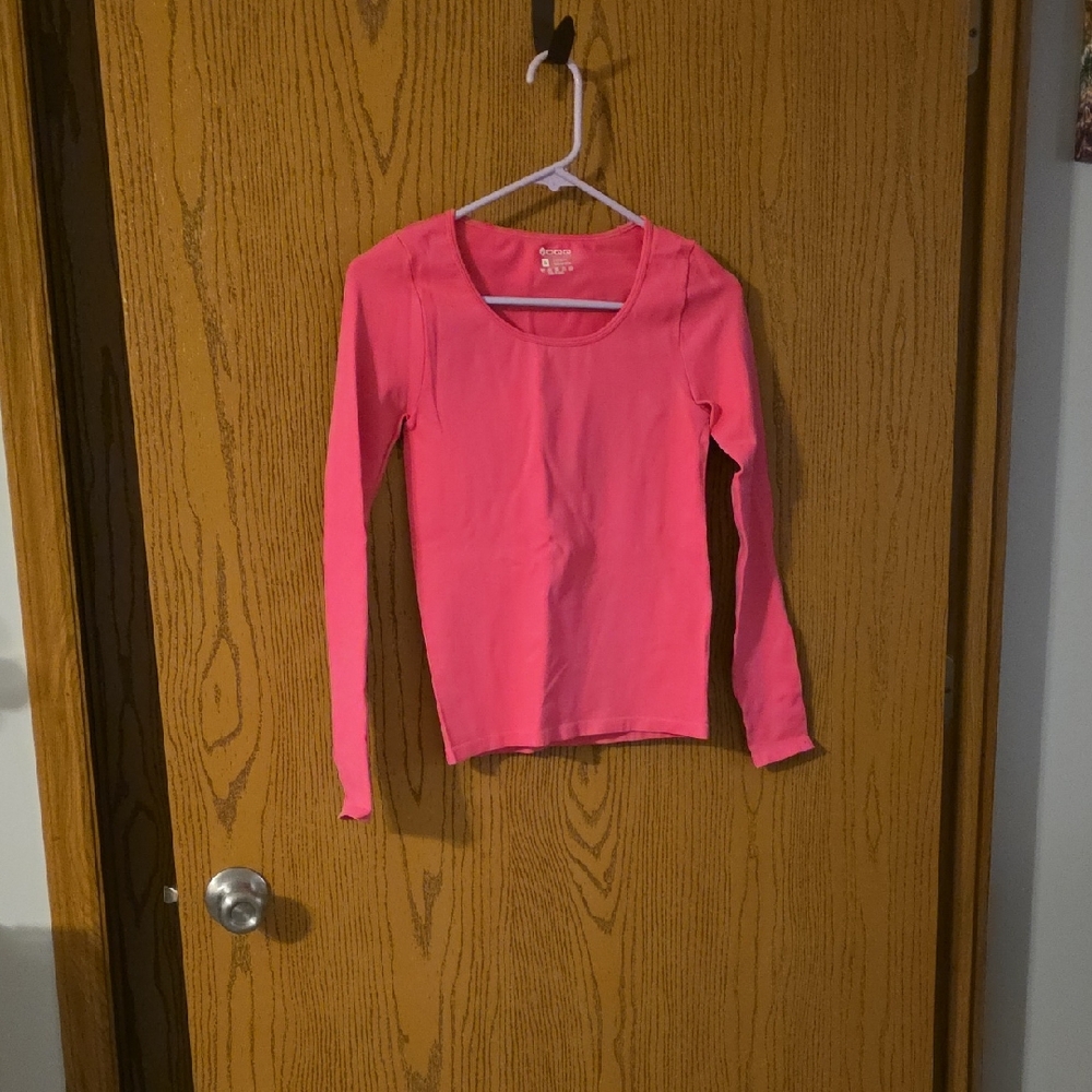 OQQ Bright Pink Long Sleeve Top NWOT